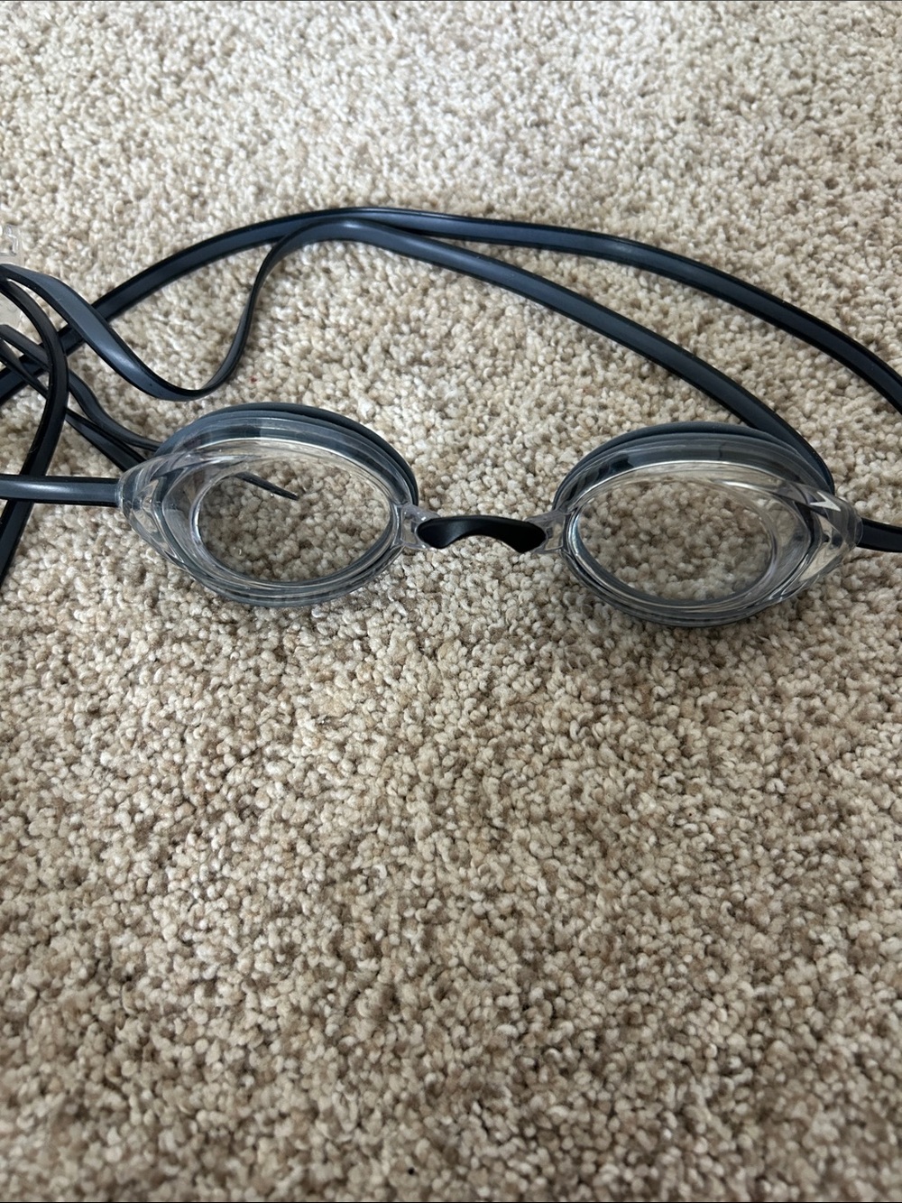 Clear Lens Swim Goggles with Black Strap